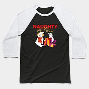 Naughty or nice Holiday Winter Ghost Baseball T-Shirt